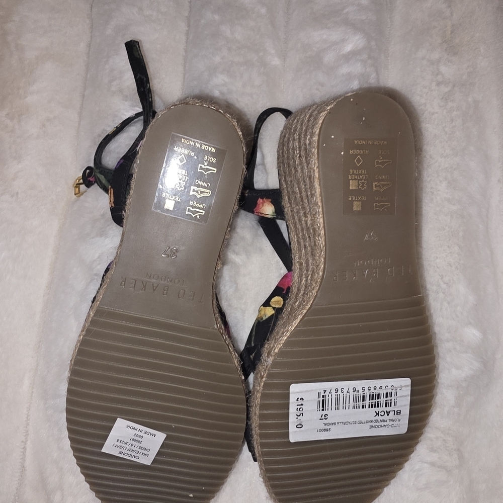 Ted Baker Black Floral Women's Sandals - Picture 3 of 5